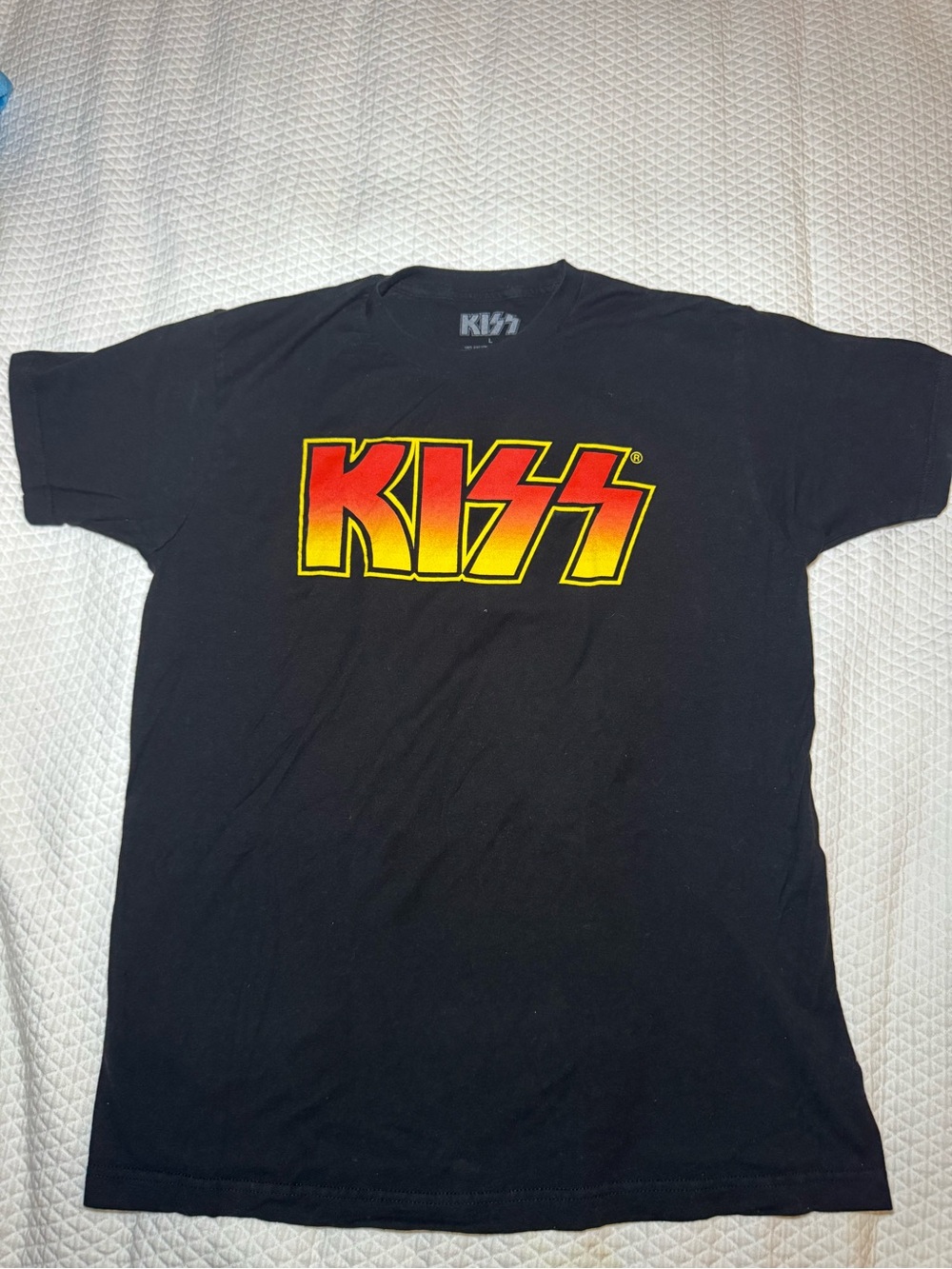 KISS Band Logo Graphic T-Shirt Men’s Large Black Rock Music Tee (READ DESC.)